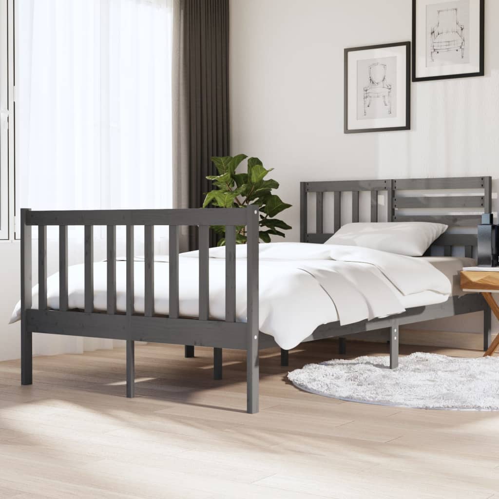 3101174  Bed Frame Without Mattress Solid Wood (810103+814165)