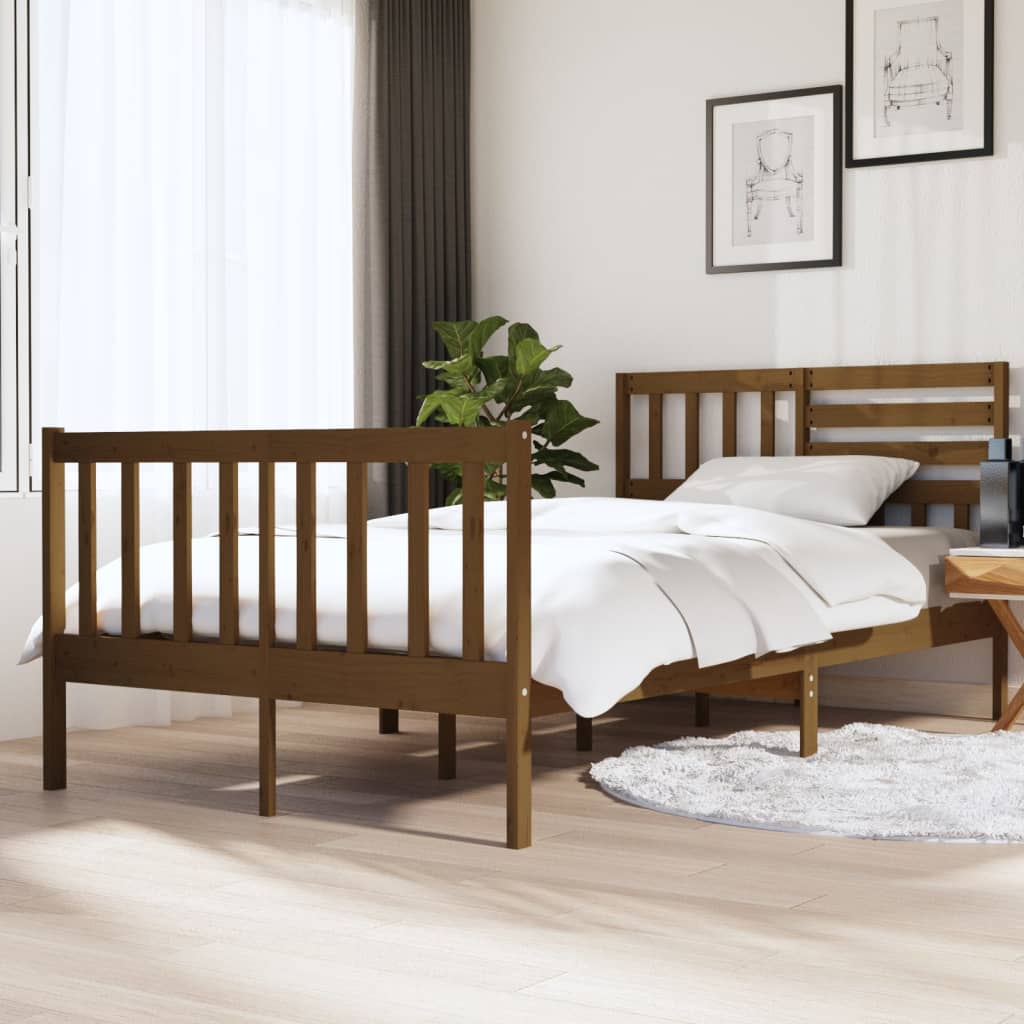 3101174  Bed Frame Without Mattress Solid Wood (810103+814165)