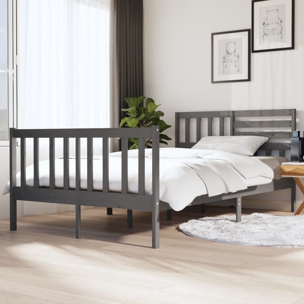 3101174  Bed Frame Without Mattress Solid Wood (810103+814165)
