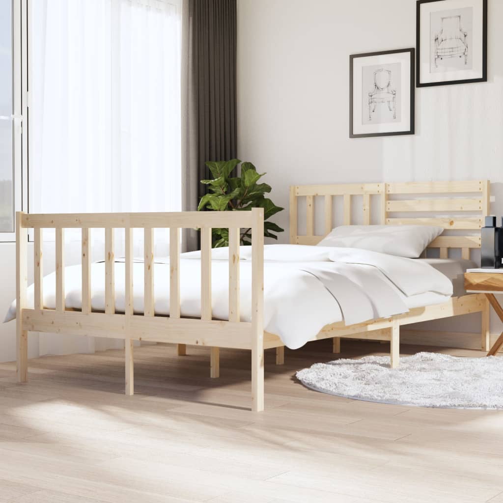 3101174  Bed Frame Without Mattress Solid Wood (810103+814165)