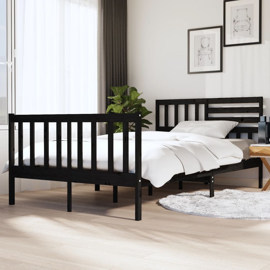3101174  Bed Frame Without Mattress Solid Wood (810103+814165)