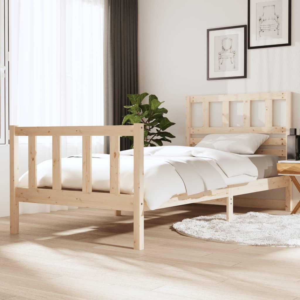 3101174  Bed Frame Without Mattress Solid Wood (810103+814165)