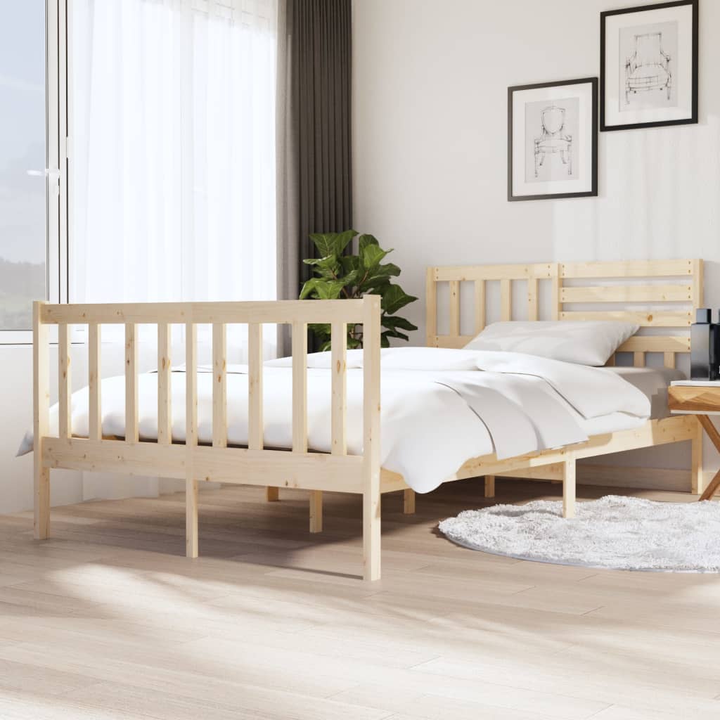 3101174  Bed Frame Without Mattress Solid Wood (810103+814165)
