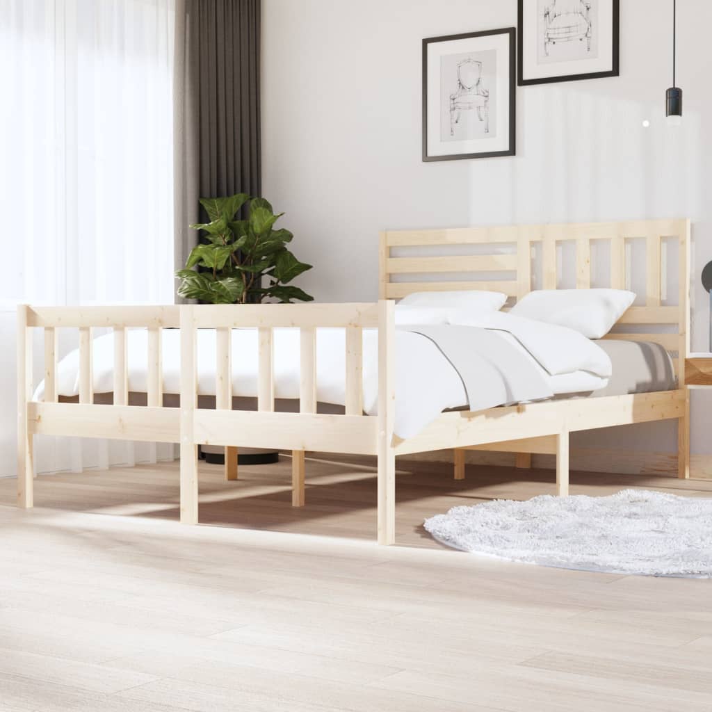 3101174  Bed Frame Without Mattress Solid Wood (810103+814165)