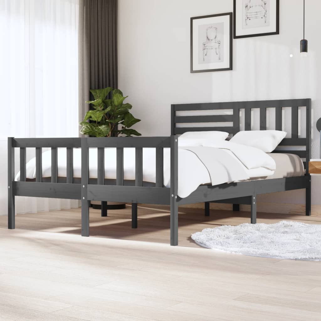 3101174  Bed Frame Without Mattress Solid Wood (810103+814165)