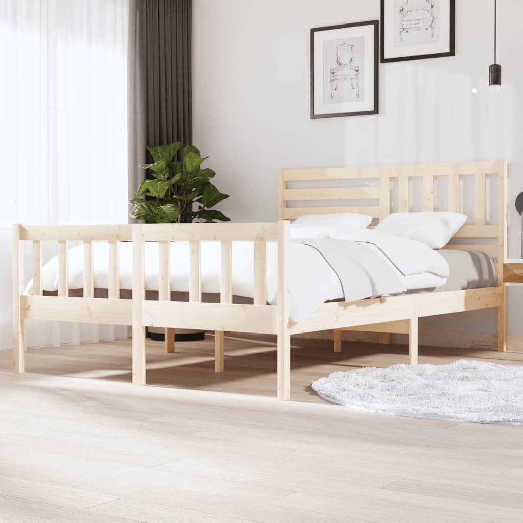 3101174  Bed Frame Without Mattress Solid Wood (810103+814165)