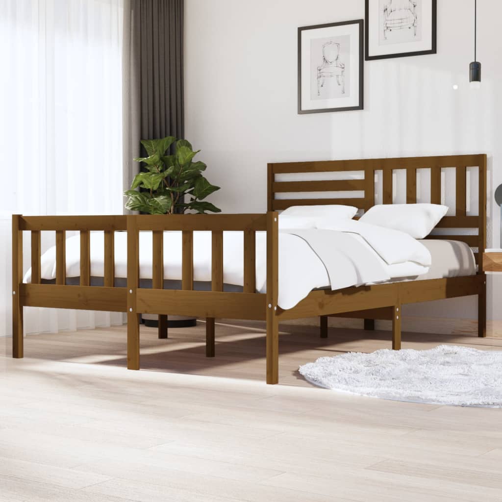 3101174  Bed Frame Without Mattress Solid Wood (810103+814165)