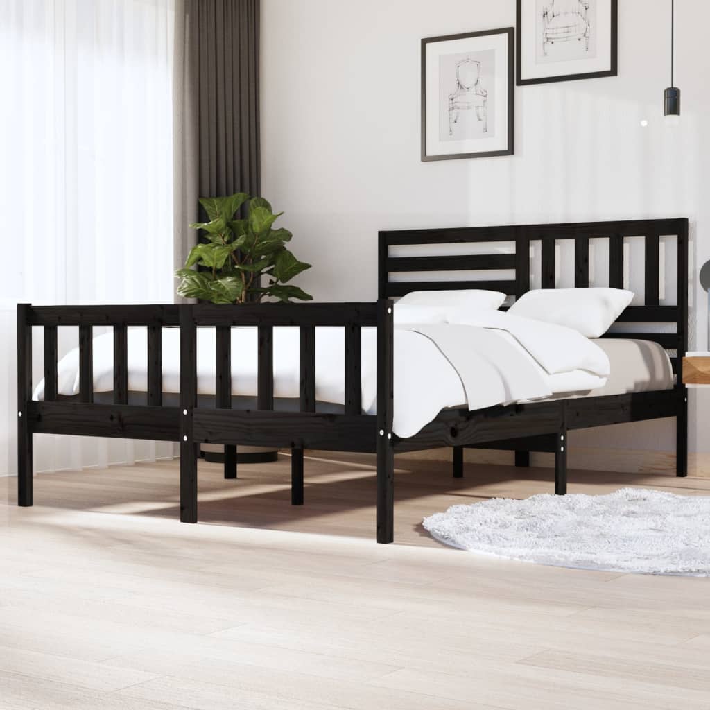 3101174  Bed Frame Without Mattress Solid Wood (810103+814165)