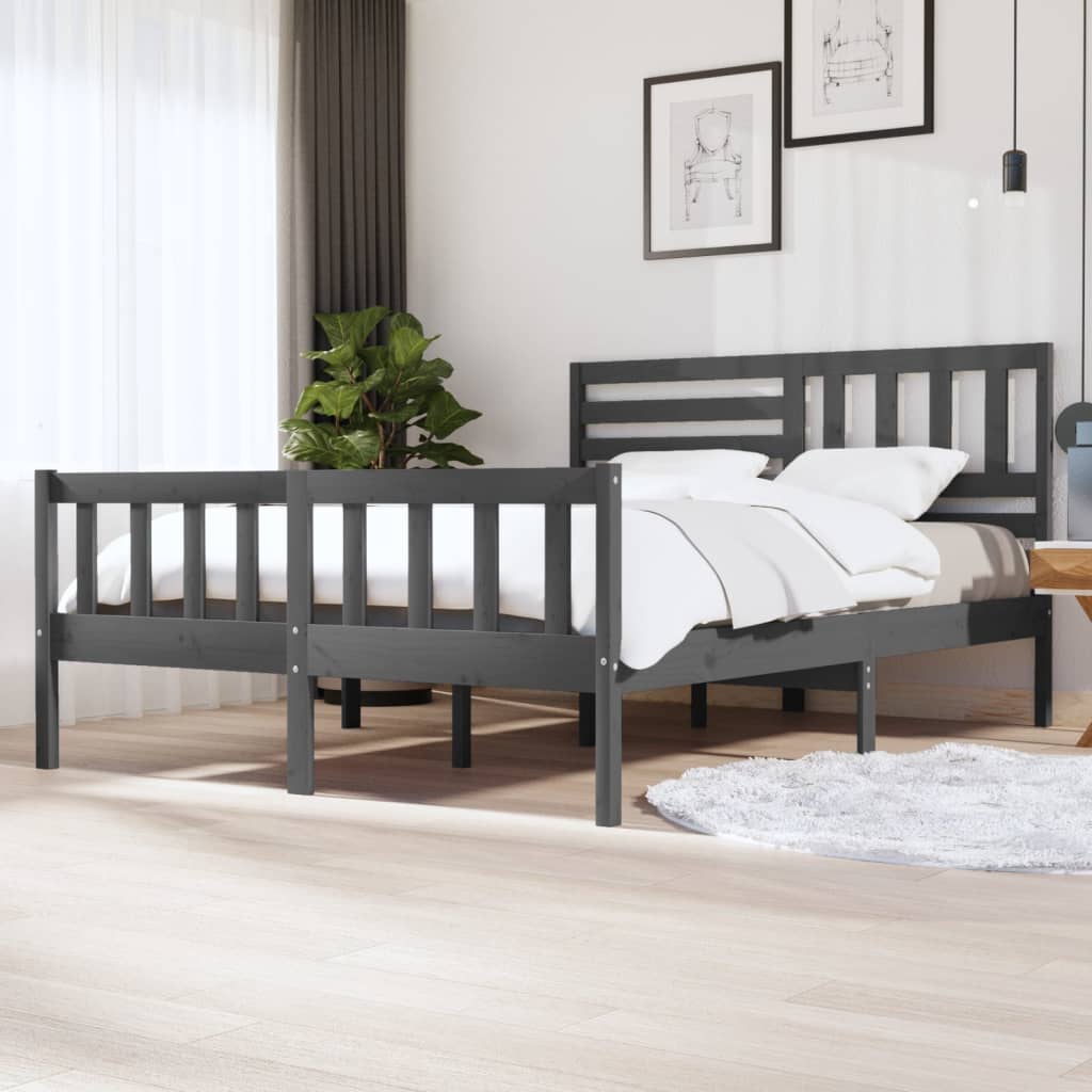 3101174  Bed Frame Without Mattress Solid Wood (810103+814165)
