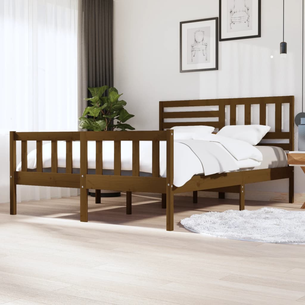 3101174  Bed Frame Without Mattress Solid Wood (810103+814165)