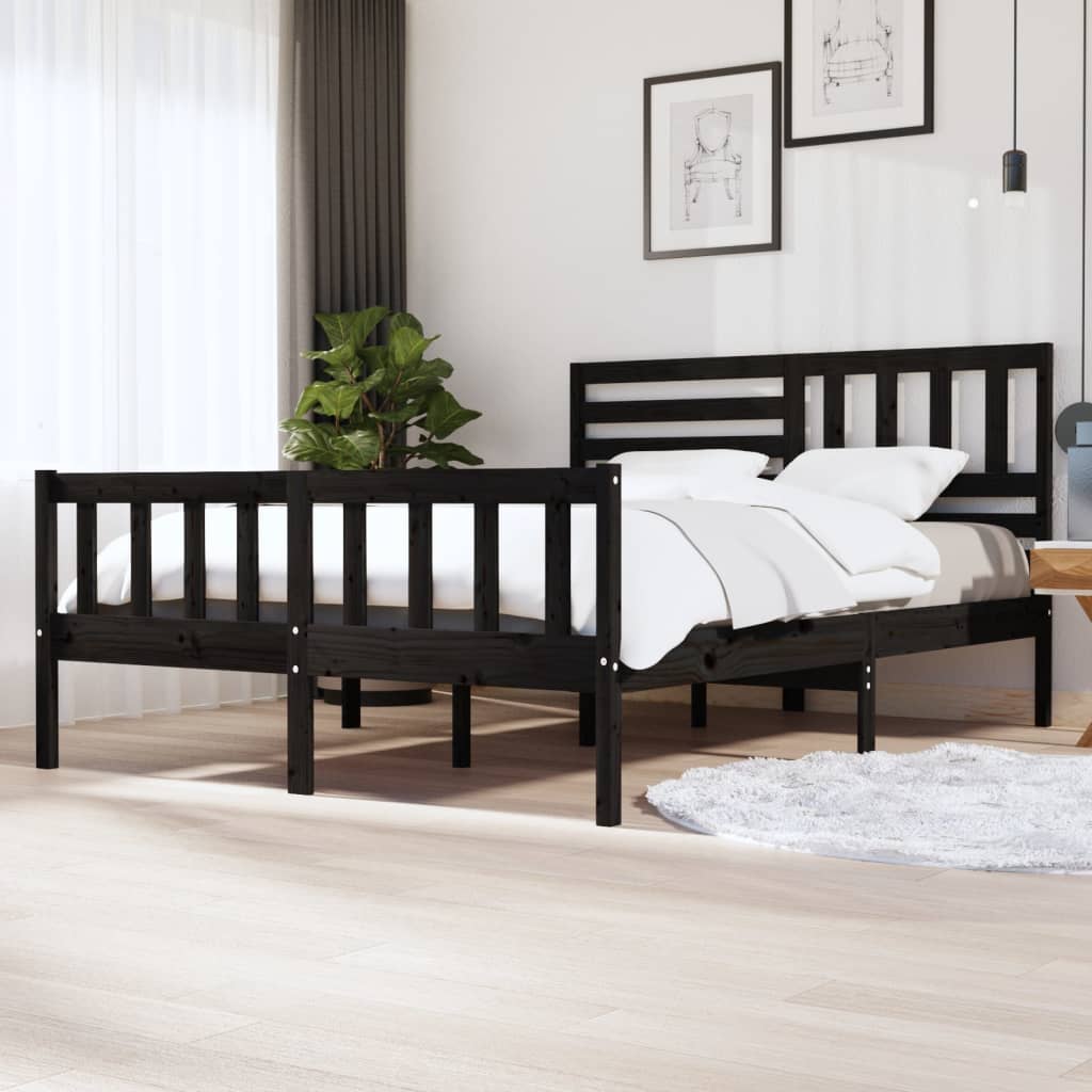 3101174  Bed Frame Without Mattress Solid Wood (810103+814165)