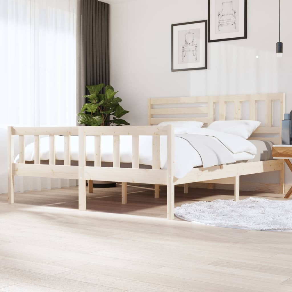 3101174  Bed Frame Without Mattress Solid Wood (810103+814165)