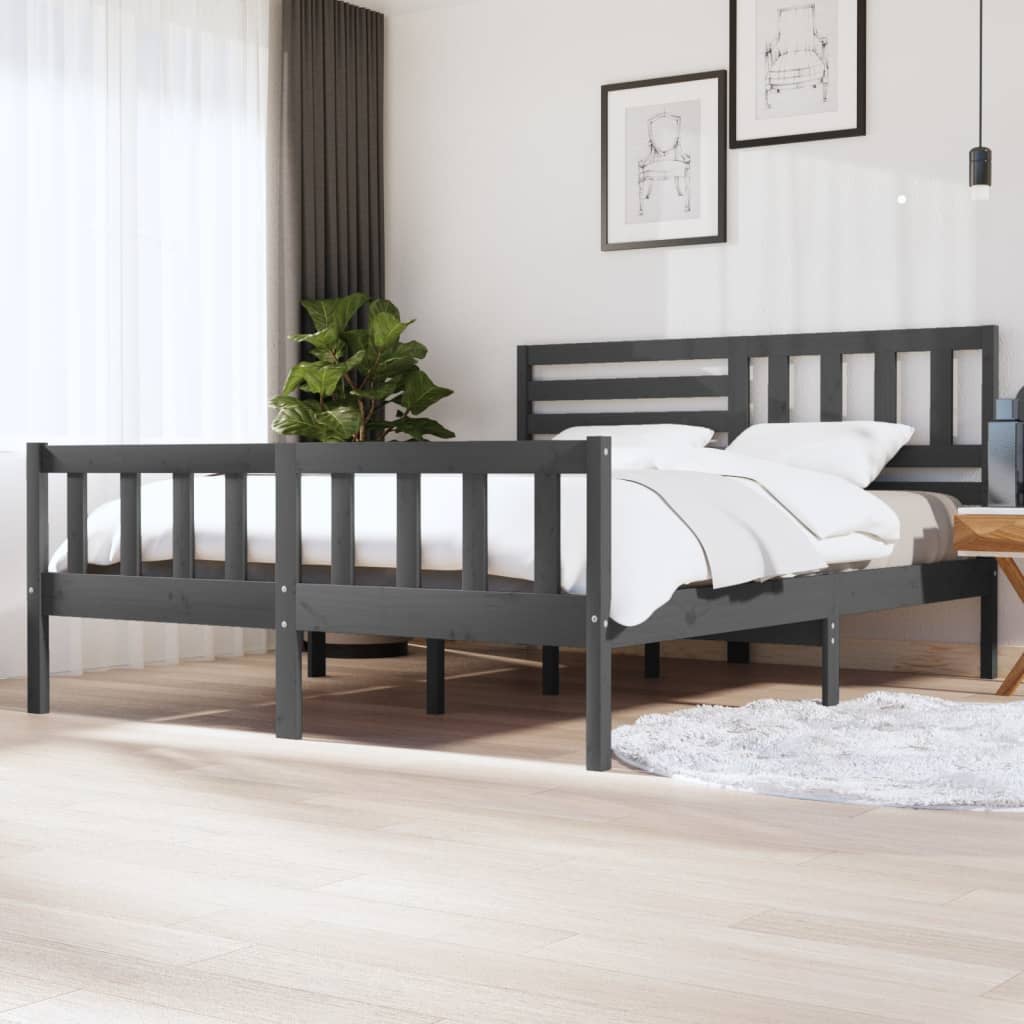 3101174  Bed Frame Without Mattress Solid Wood (810103+814165)