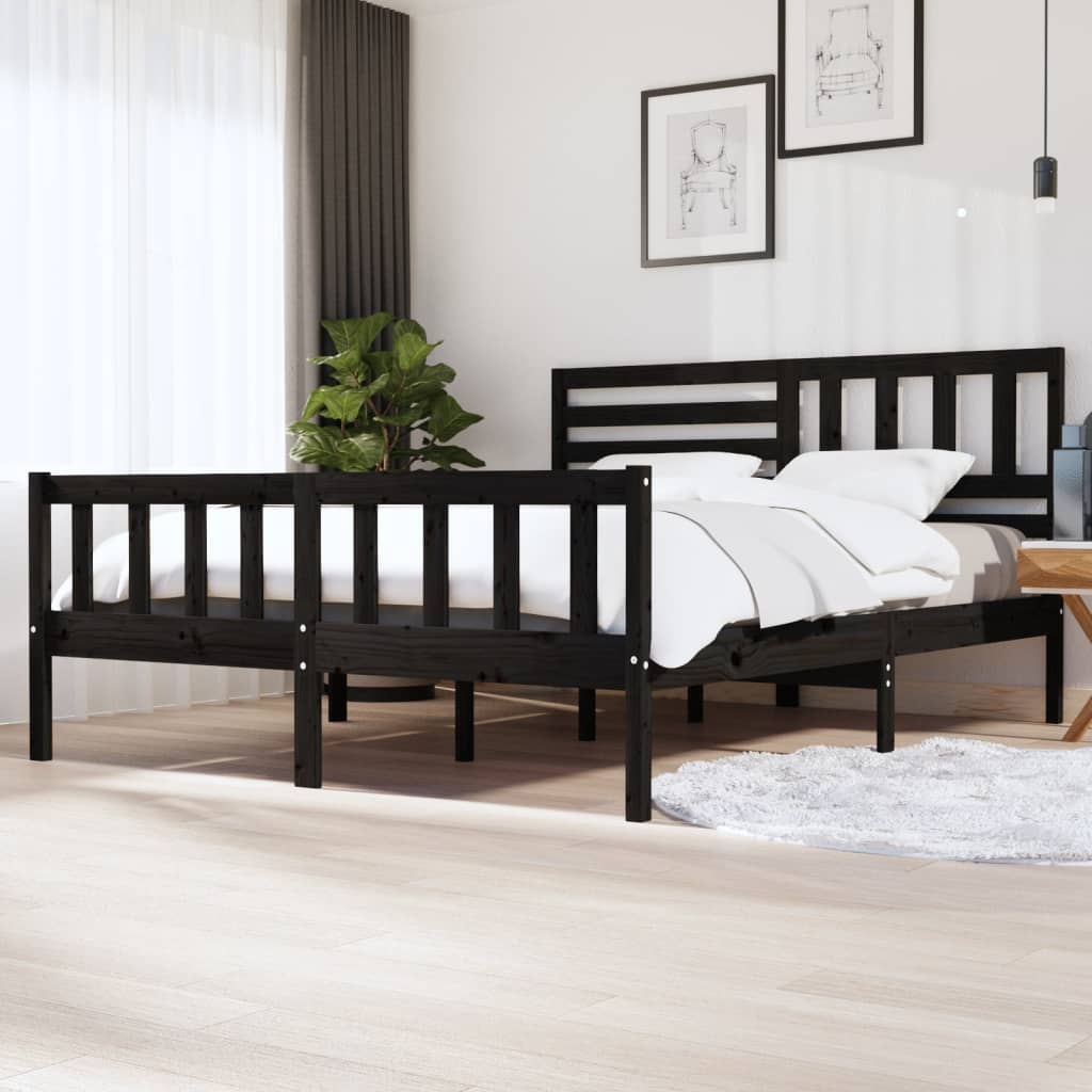 3101174  Bed Frame Without Mattress Solid Wood (810103+814165)