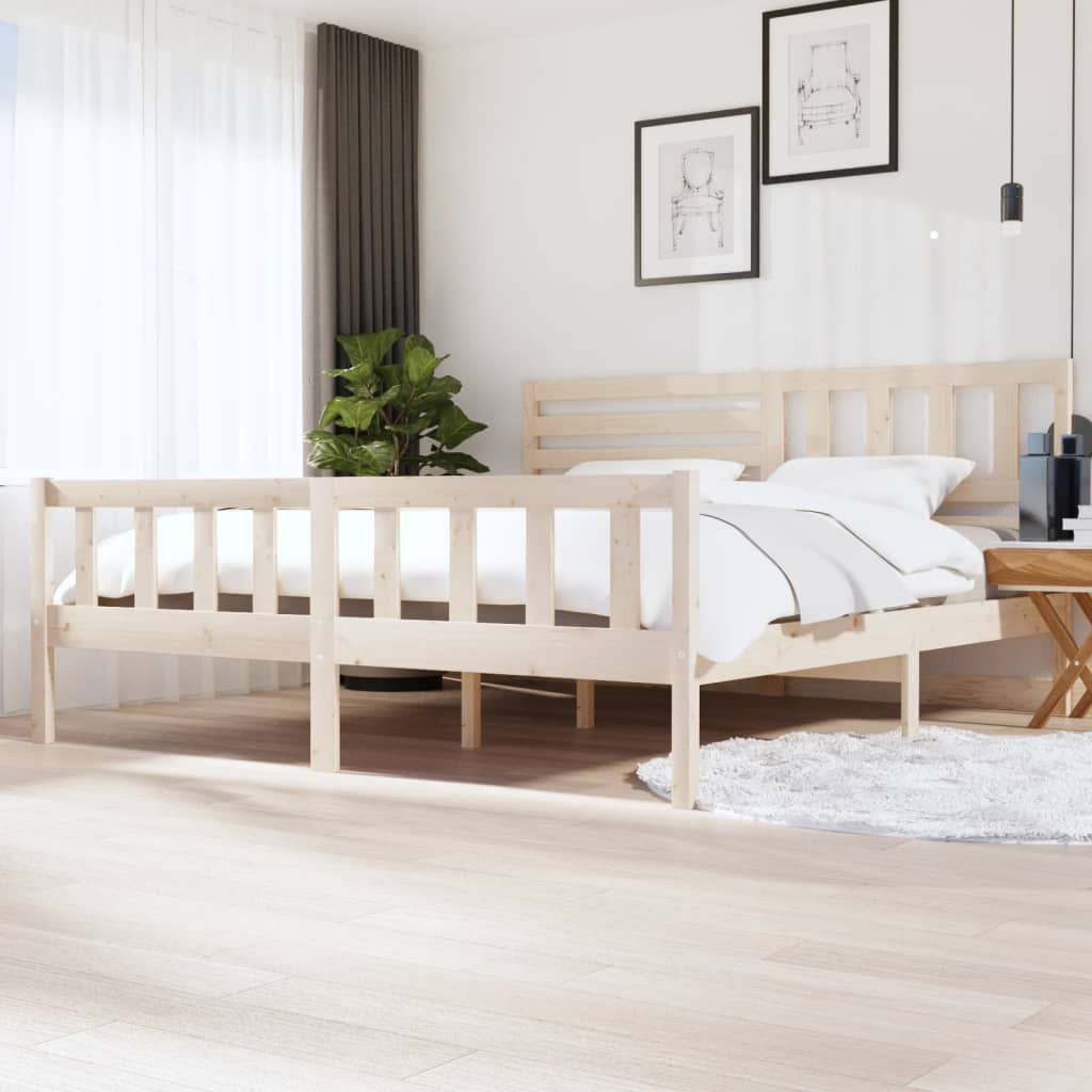 3101174  Bed Frame Without Mattress Solid Wood (810103+814165)