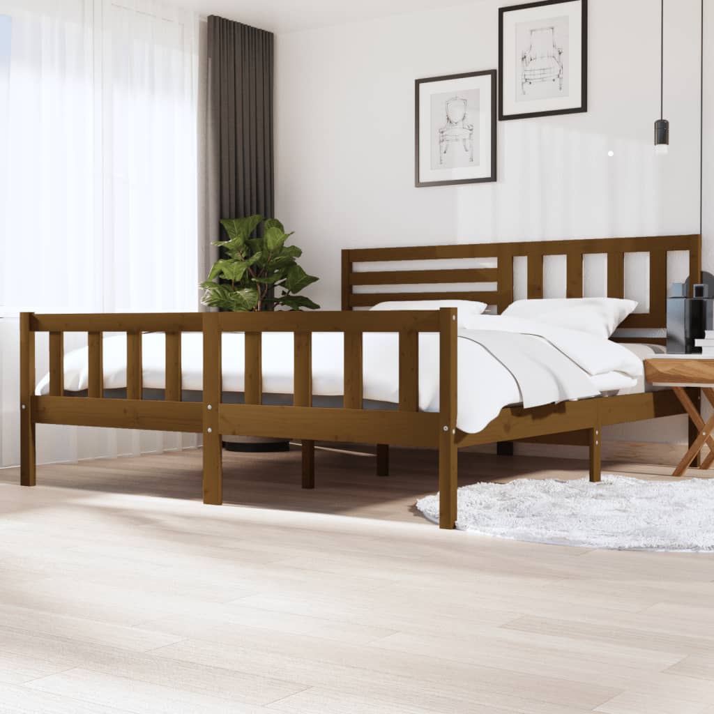 3101174  Bed Frame Without Mattress Solid Wood (810103+814165)