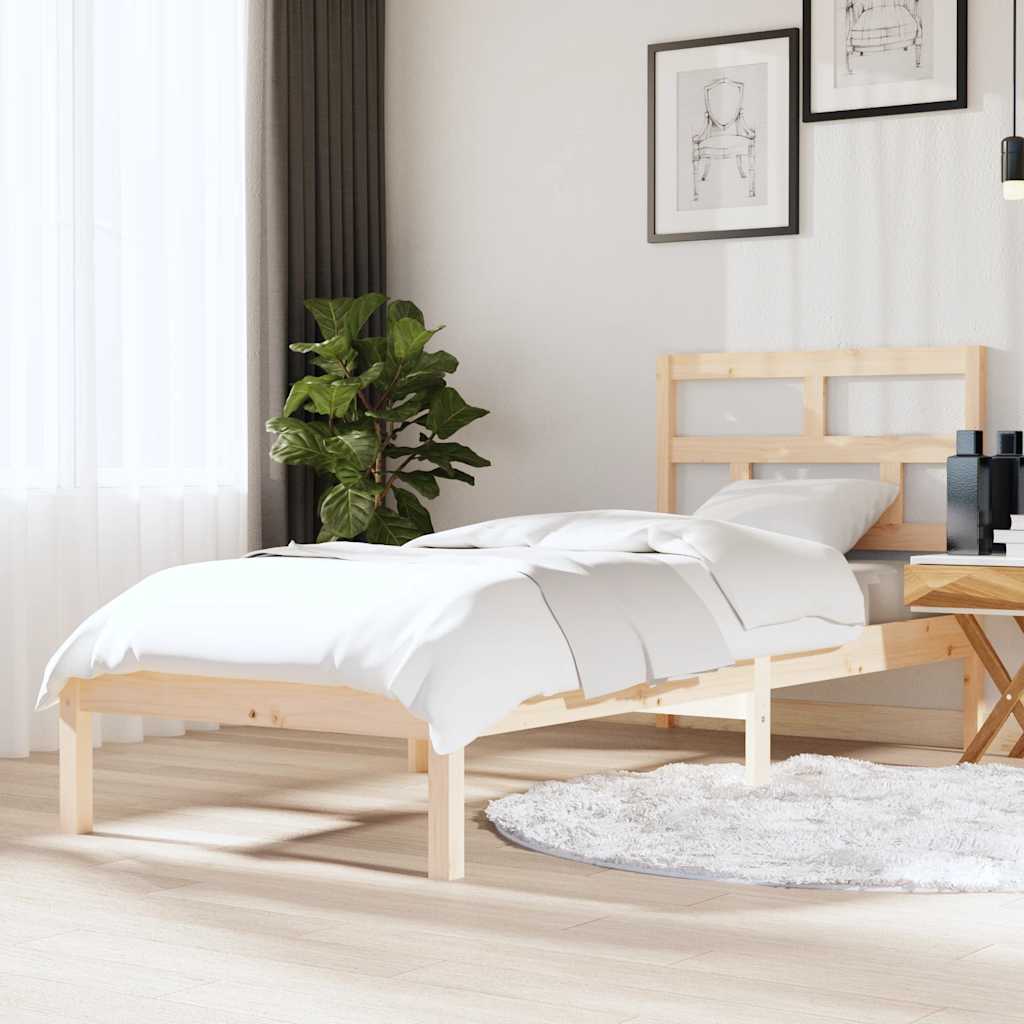 3101242  Bed Frame Without Mattress Solid Wood Pine (810041+814218)