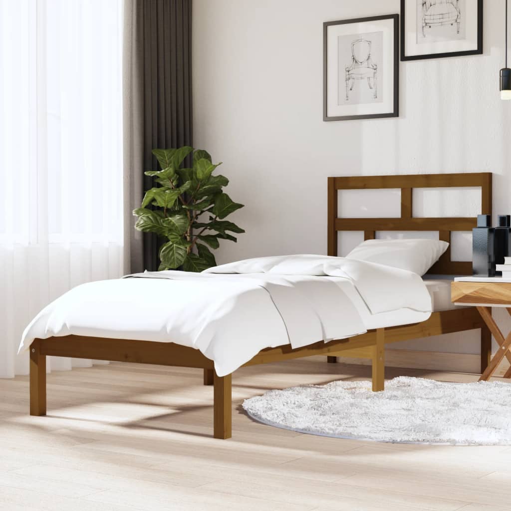 3101242  Bed Frame Without Mattress Solid Wood Pine (810041+814218)