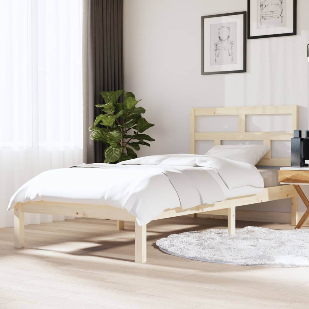3101242  Bed Frame Without Mattress Solid Wood Pine (810041+814218)