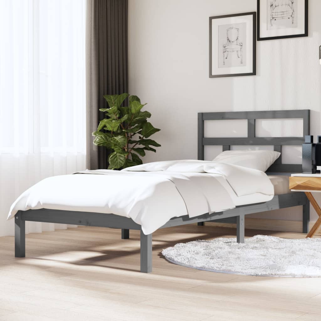 3101242  Bed Frame Without Mattress Solid Wood Pine (810041+814218)
