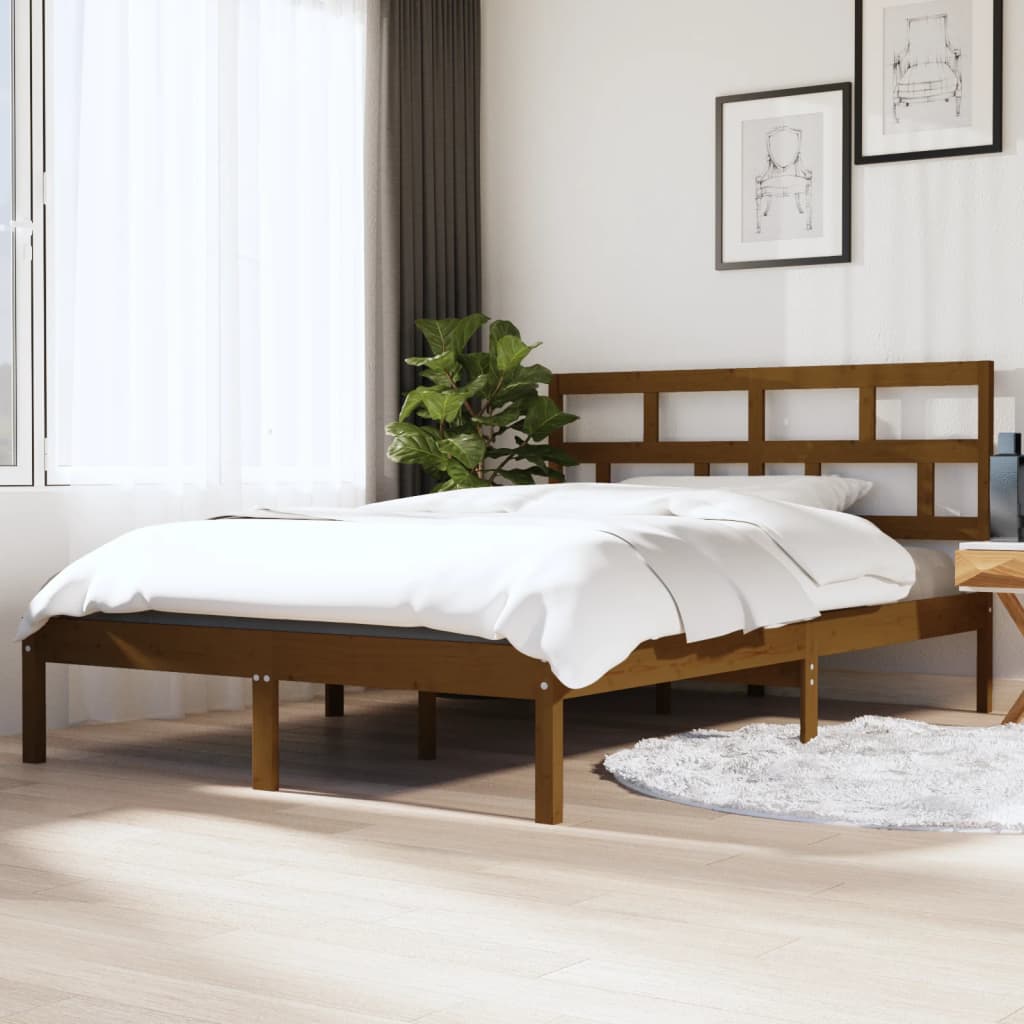 3101242  Bed Frame Without Mattress Solid Wood Pine (810041+814218)