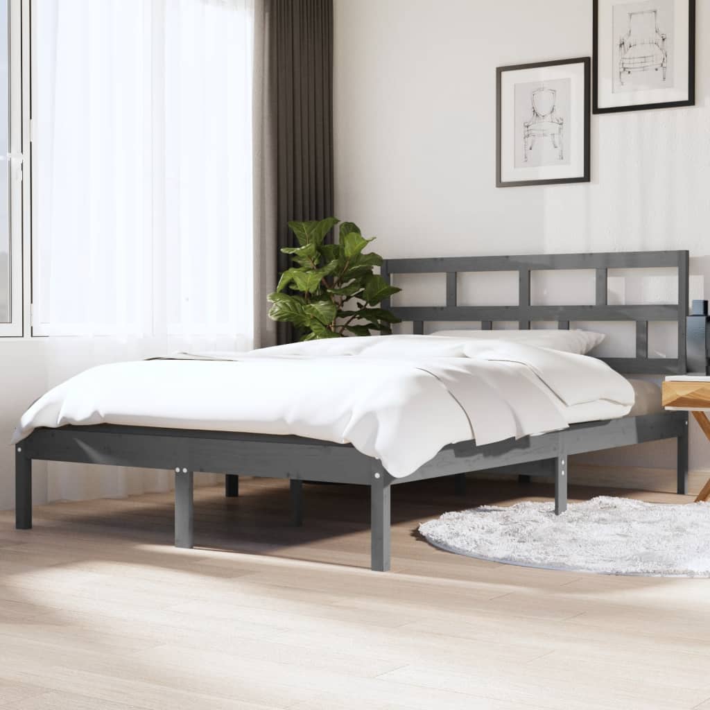3101242  Bed Frame Without Mattress Solid Wood Pine (810041+814218)