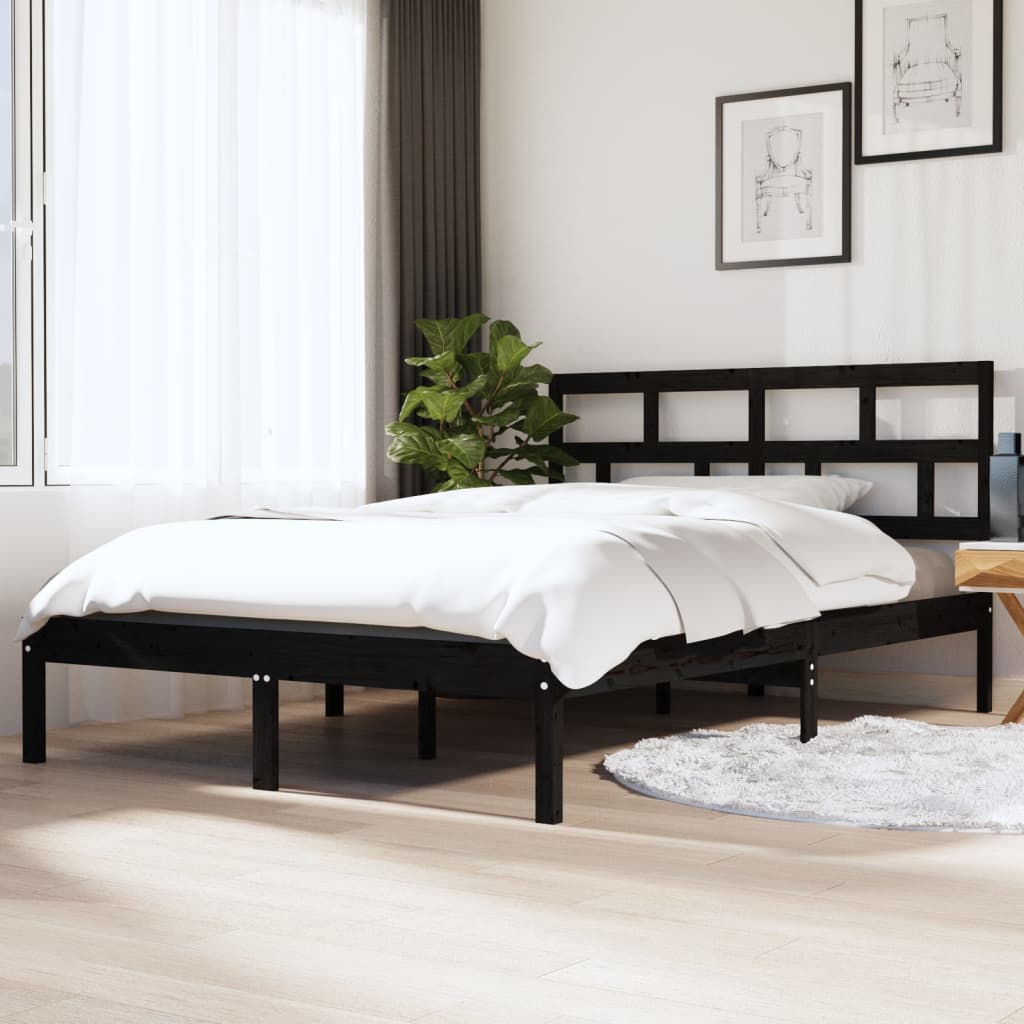 3101242  Bed Frame Without Mattress Solid Wood Pine (810041+814218)