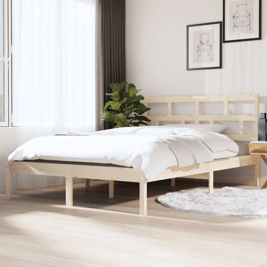 3101242  Bed Frame Without Mattress Solid Wood Pine (810041+814218)