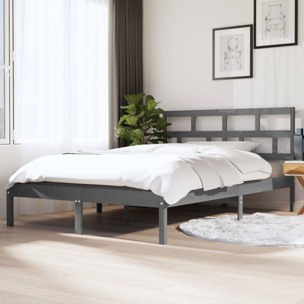 3101242  Bed Frame Without Mattress Solid Wood Pine (810041+814218)