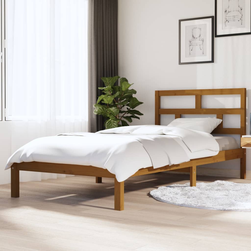 3101242  Bed Frame Without Mattress Solid Wood Pine (810041+814218)