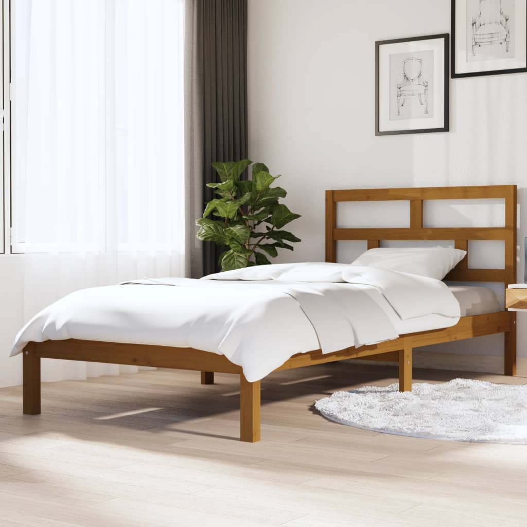 3101242  Bed Frame Without Mattress Solid Wood Pine (810041+814218)