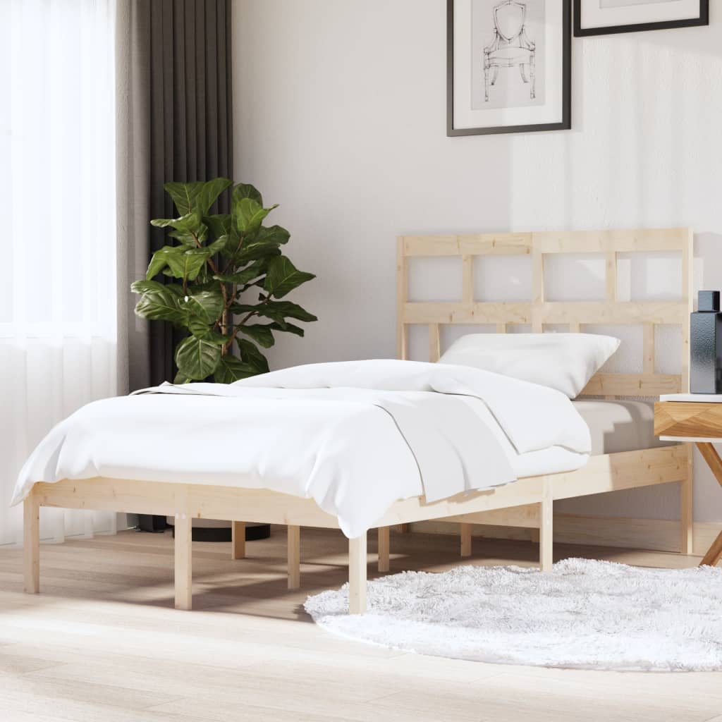 3101242  Bed Frame Without Mattress Solid Wood Pine (810041+814218)