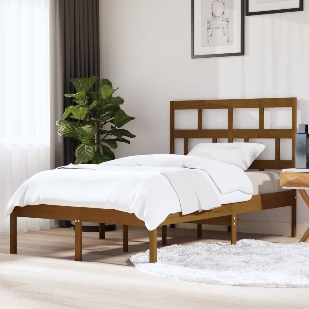 3101242  Bed Frame Without Mattress Solid Wood Pine (810041+814218)