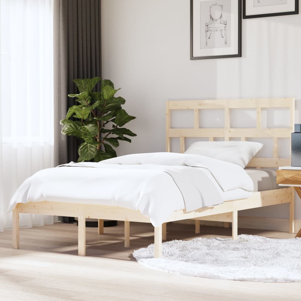 3101242  Bed Frame Without Mattress Solid Wood Pine (810041+814218)