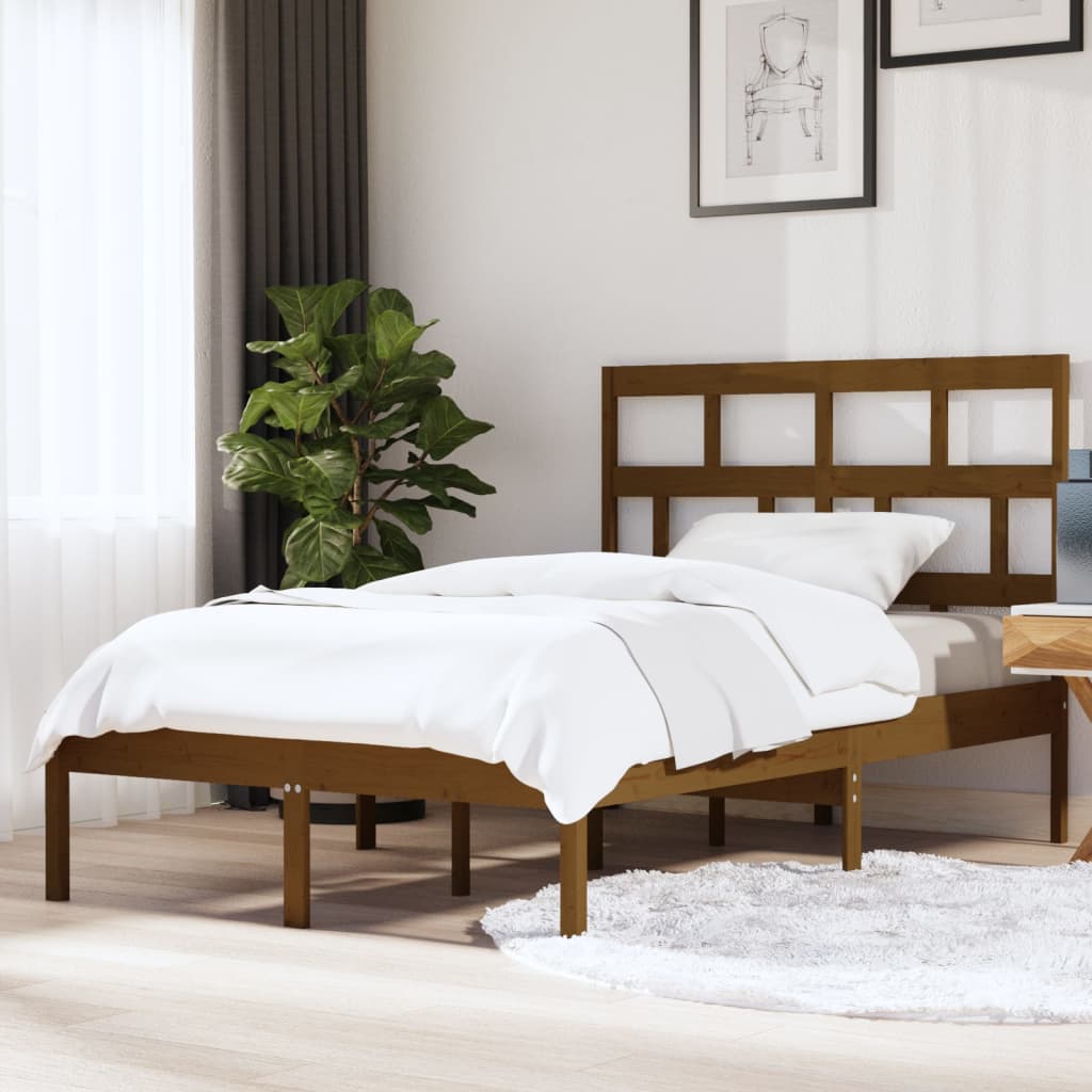 3101242  Bed Frame Without Mattress Solid Wood Pine (810041+814218)