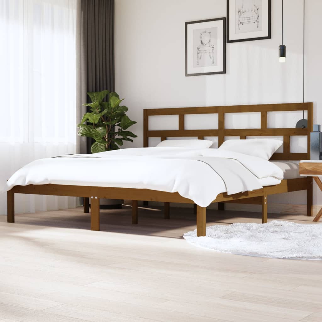 3101242  Bed Frame Without Mattress Solid Wood Pine (810041+814218)