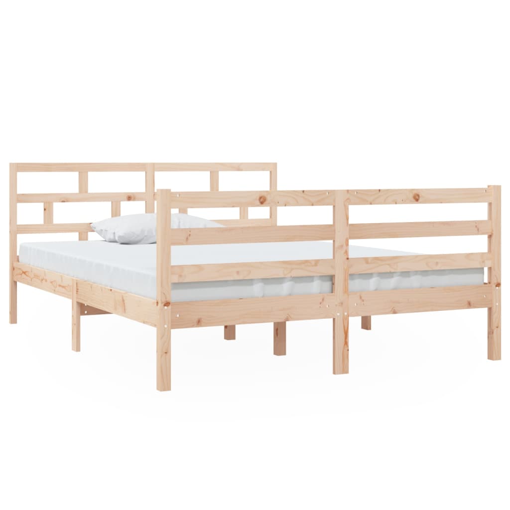 3101263 vidaXL Bed Frame without Mattress Solid Wood 140x190 cm (810410+814194)