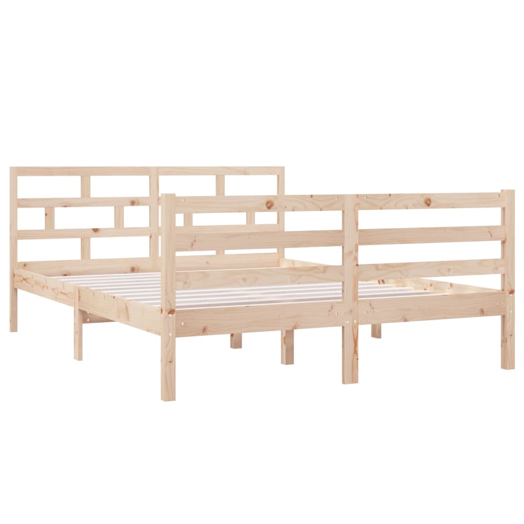 3101263 vidaXL Bed Frame without Mattress Solid Wood 140x190 cm (810410+814194)