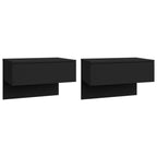 Wall-mounted Bedside Cabinets 2 pcs Black