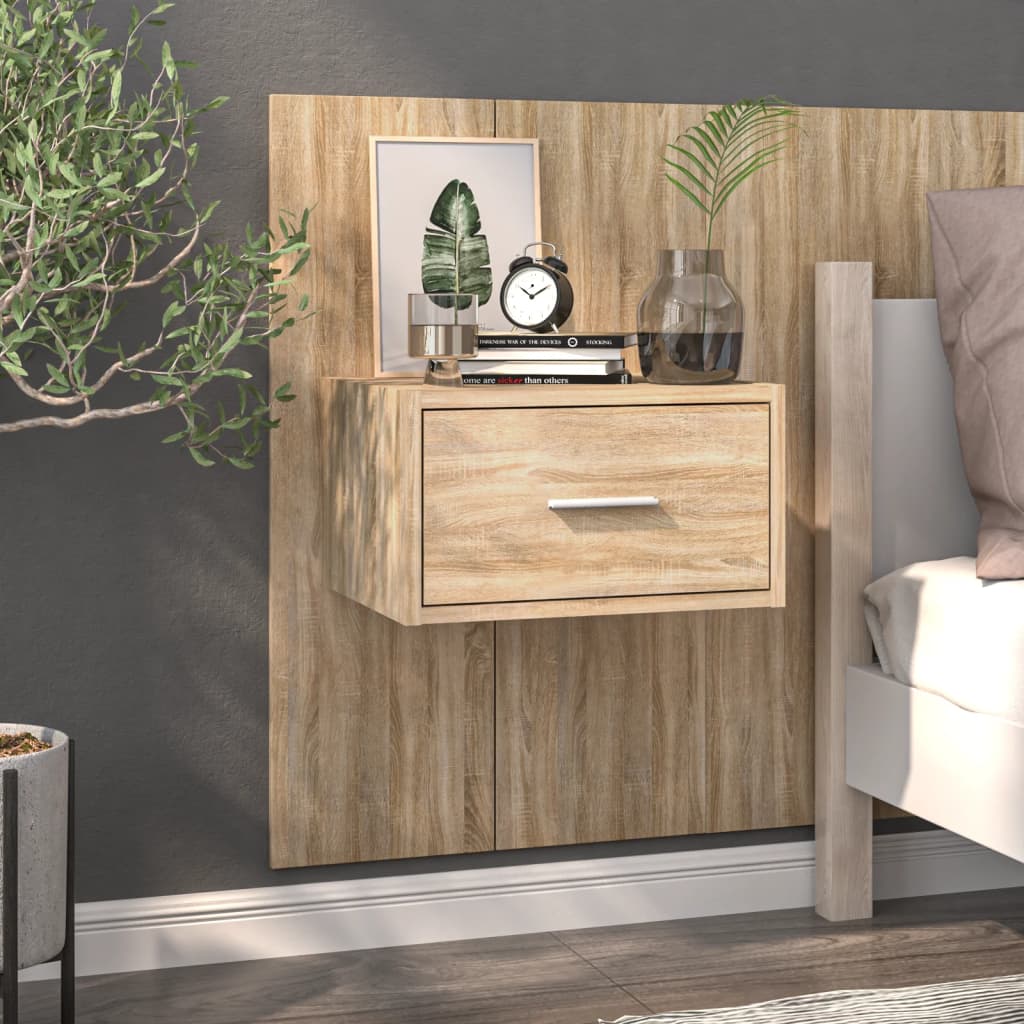 Wall-mounted Bedside Cabinets 2 pcs Sonoma Oak