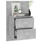 Wall-mounted Bedside Cabinets 2 pcs Concrete Grey