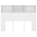 Headboard Cabinet White 140x19x103.5 cm