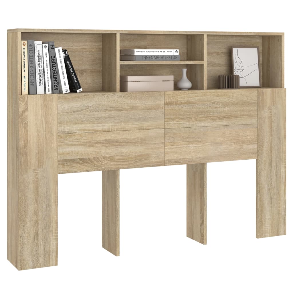 Headboard Cabinet Sonoma Oak 140x19x103.5 cm