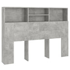Headboard Cabinet Concrete Grey 140x19x103.5 cm