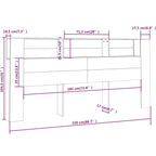 Headboard Cabinet Sonoma Oak 220x18.5x104.5 cm