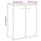 Sideboard Grey Sonoma 60x30x75 cm Engineered Wood