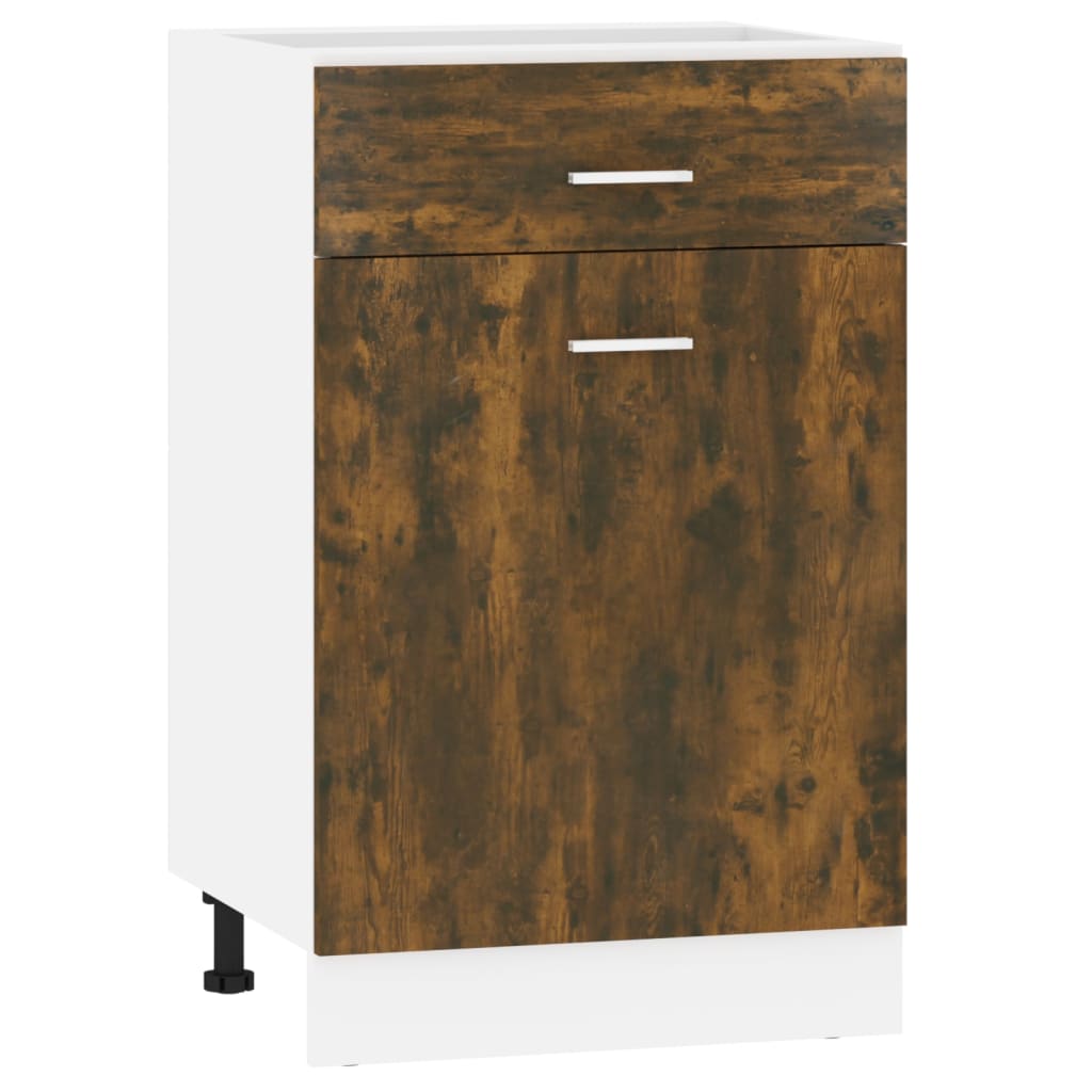 Drawer Bottom Cabinet Lyon Smoked Oak 50x46x81.5 cm Engineered Wood
