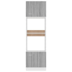 Microwave Cabinet Lyon Grey Sonoma 60x57x207 cm Engineered Wood