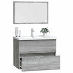 2 Piece Bathroom Furniture Set Grey Sonoma Engineered Wood