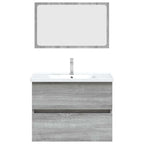 2 Piece Bathroom Furniture Set Grey Sonoma Engineered Wood